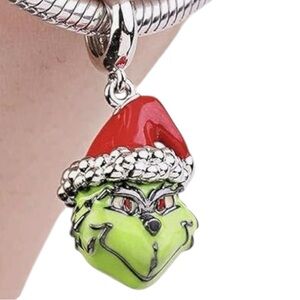 Santa Grinch Sterling Silver Charm – For Necklace or Bracelet